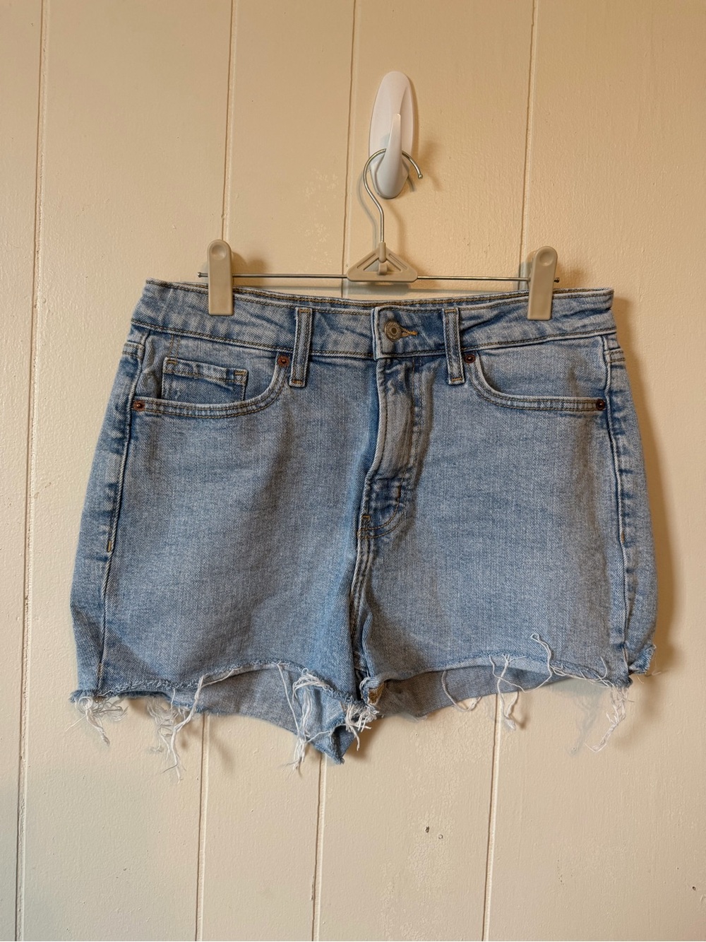 Old Navy Light Blue Frayed Hem Denim Shorts